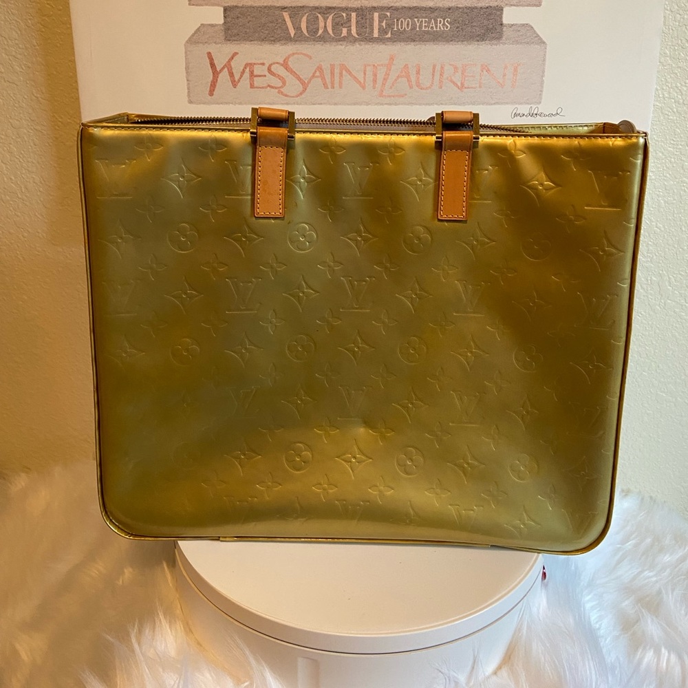 SOLD LV VGUC Vintage Columbus Tote in Green Vernis Leather - Picture 4 of 16